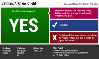 Illustration for article titled Batman: Arkham Knight: The Kotaku Review
